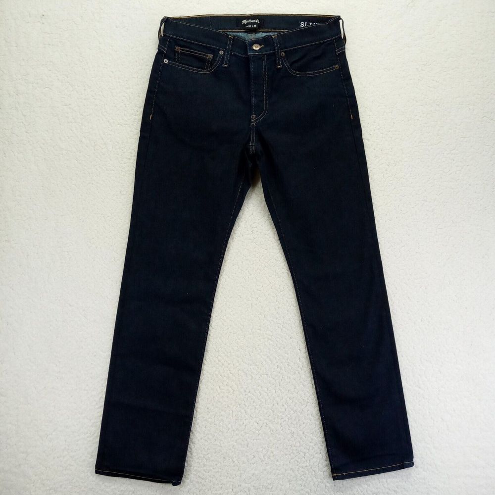 Madewell Jeans Mens Slim 32x30 Blue Stretch Cotton Blend Dark Straight NWOT